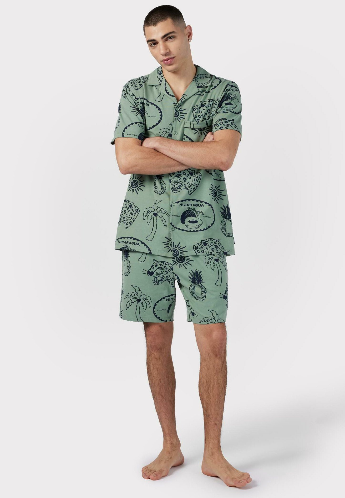 TROPICAL HOLIDAY PRINT SET - SAGE - Pigiama
