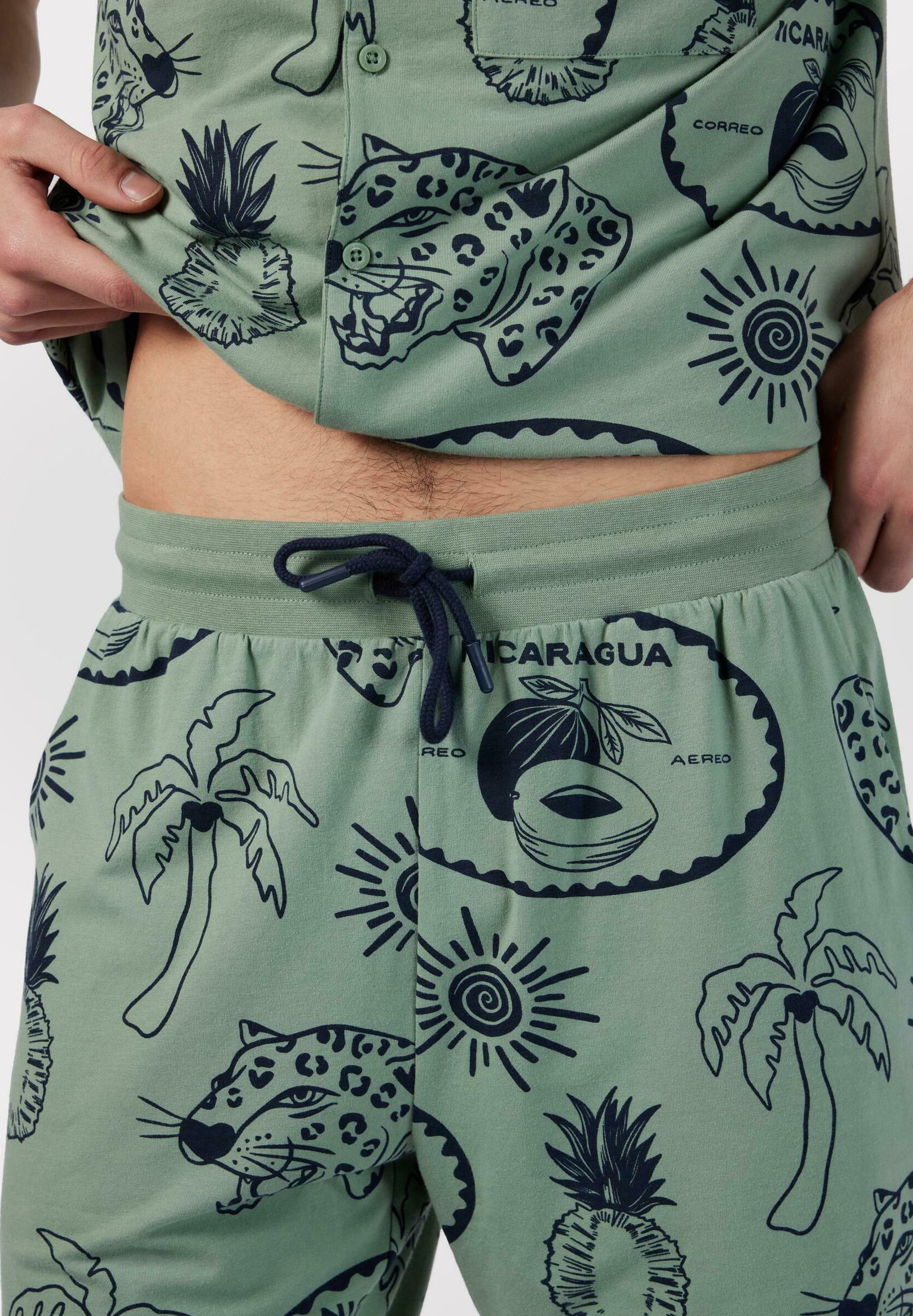 TROPICAL HOLIDAY PRINT SET - SAGE - Pigiama