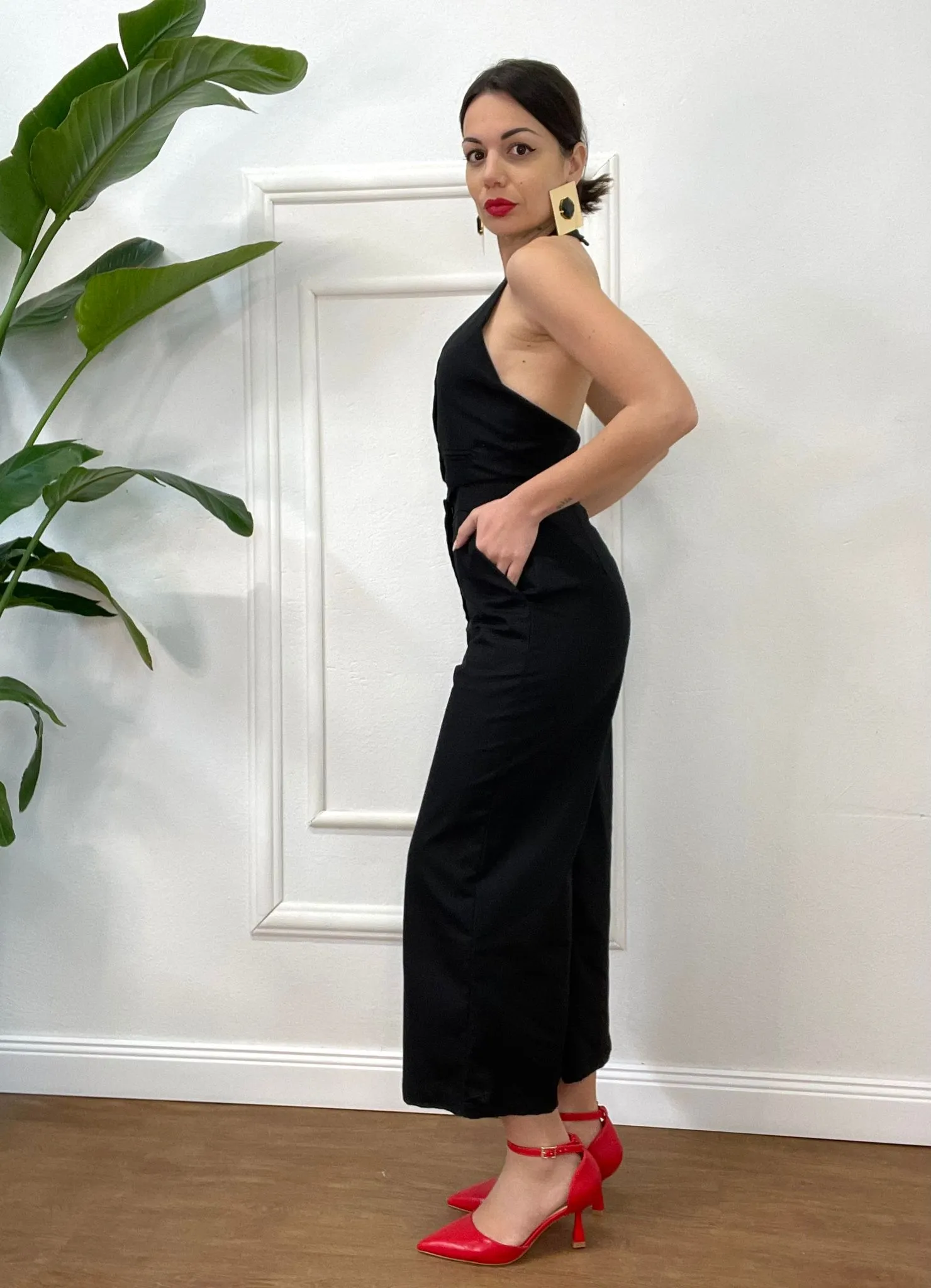 TUTA IN LINO GILET 805 nero