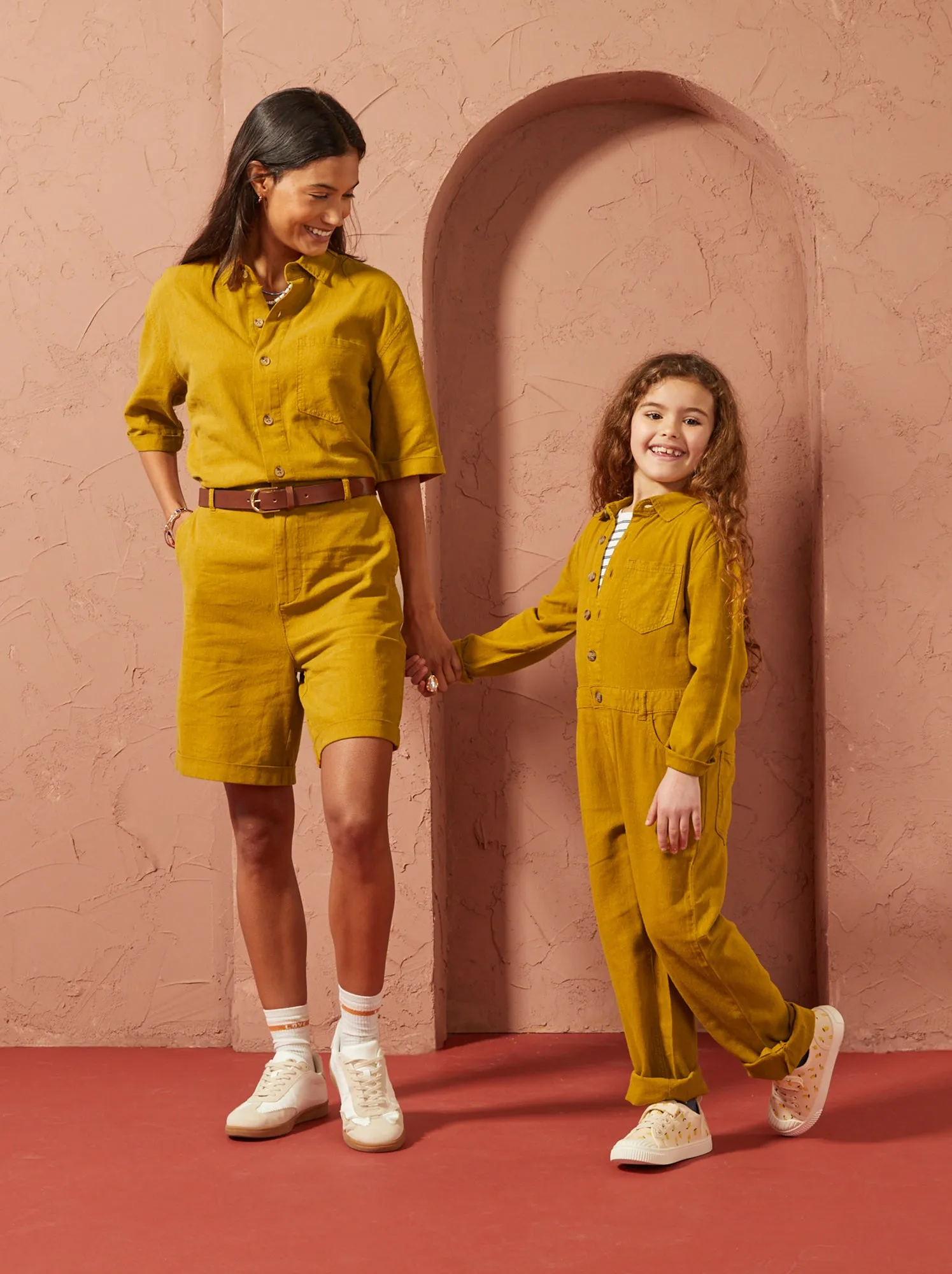 Tuta lunga in misto lino - Unisex - GIALLO