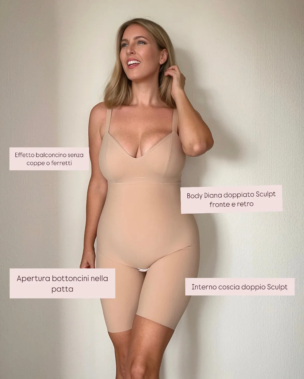 Tutina modellante IRINA - doppio Sculpt Beige