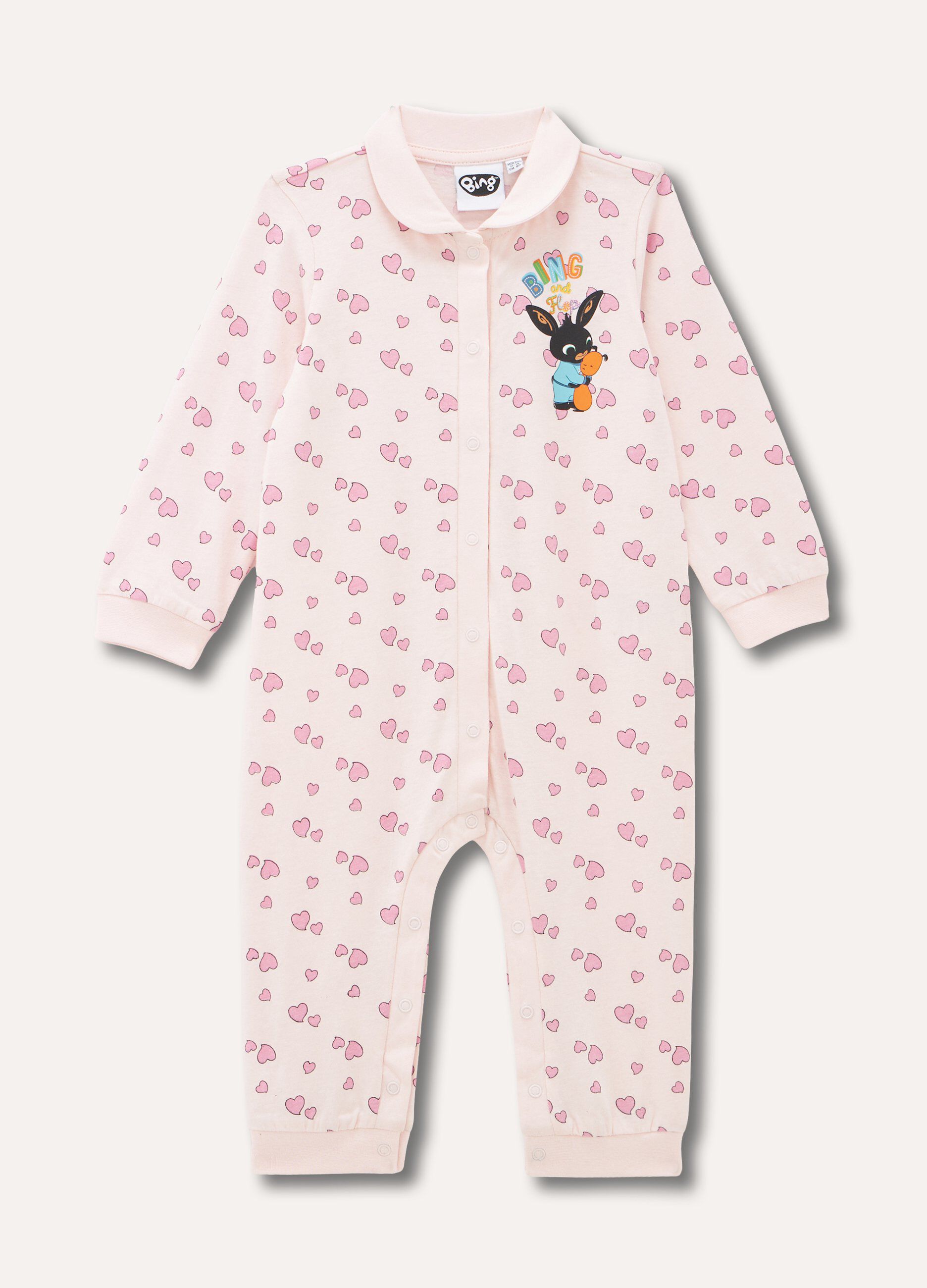 Tutina pigiama in puro cotone neonata