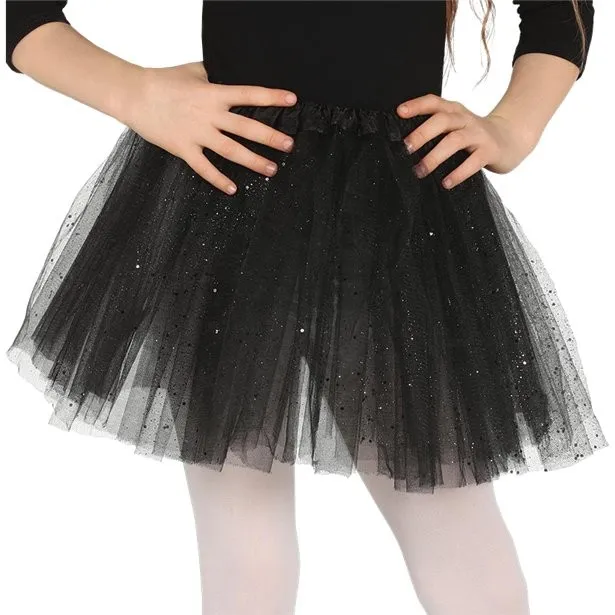 Tutu glitter nero per bambina