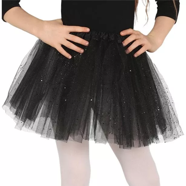 Tutu glitter nero per bambina
