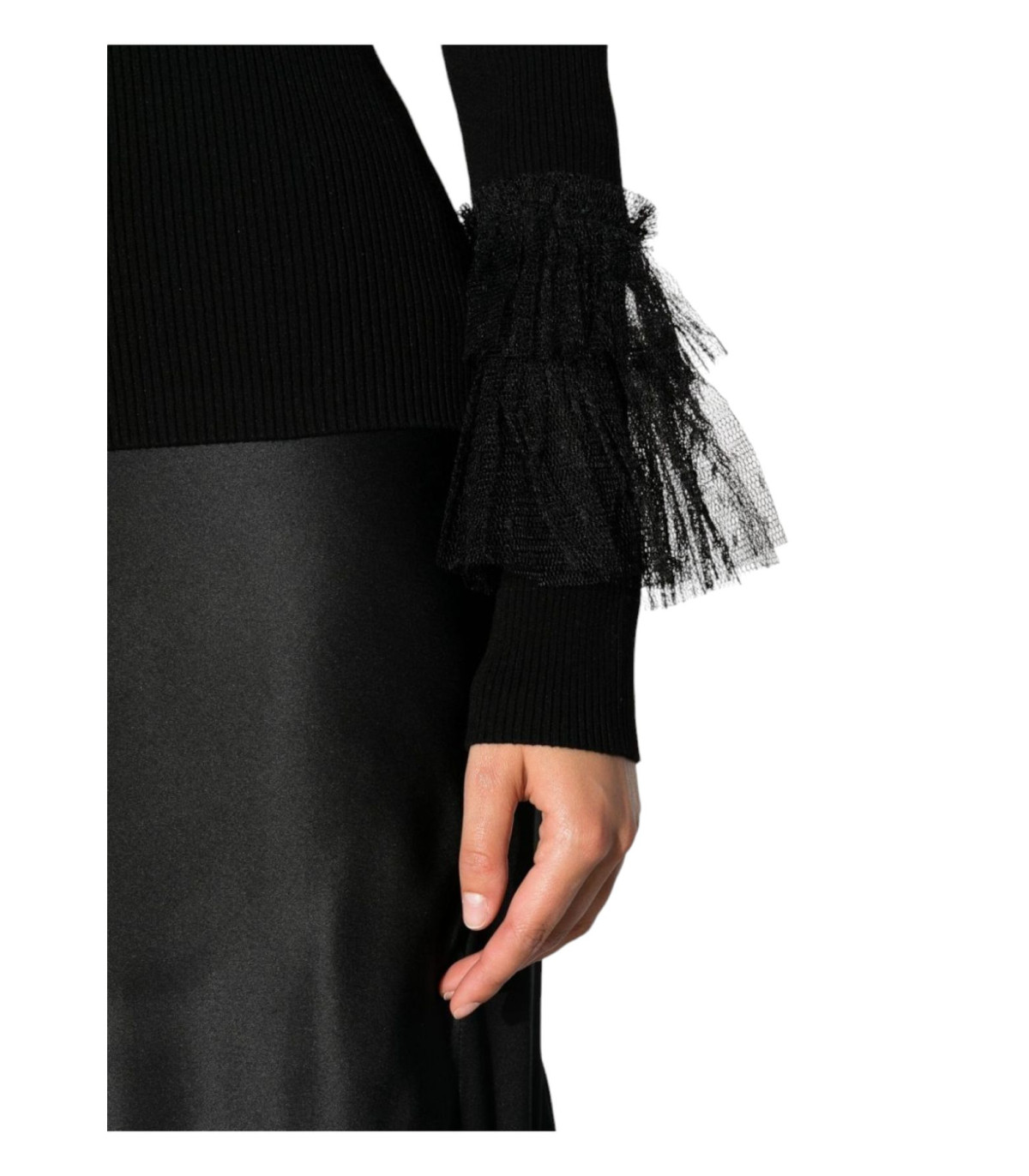 Twinset Donna Maglione Scollo A V Con Balze Plumetis