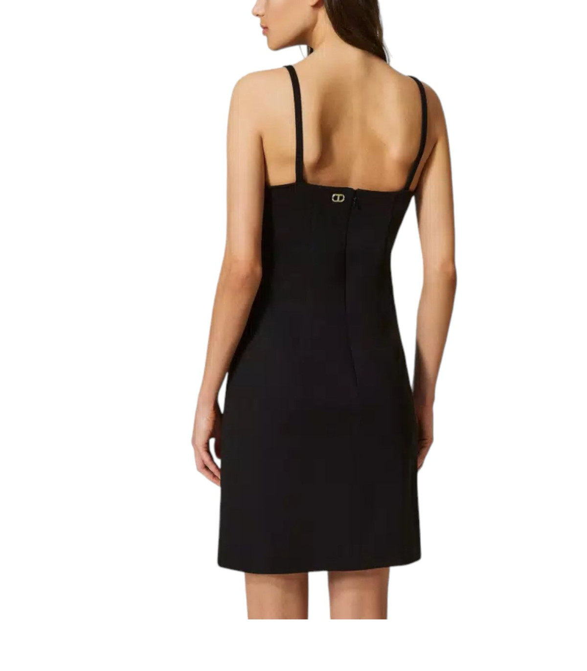 Twinset Donna Vestito Corto Con Spalline E Piume