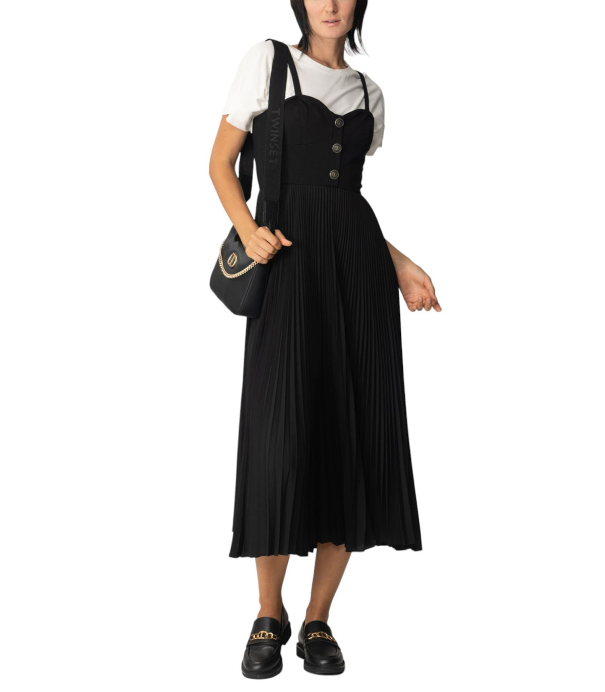 Twinset Donna Vestito Lungo Bustier Con T-Shirt