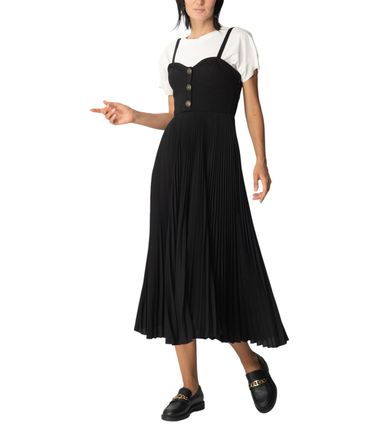 Twinset Donna Vestito Lungo Bustier Con T-Shirt