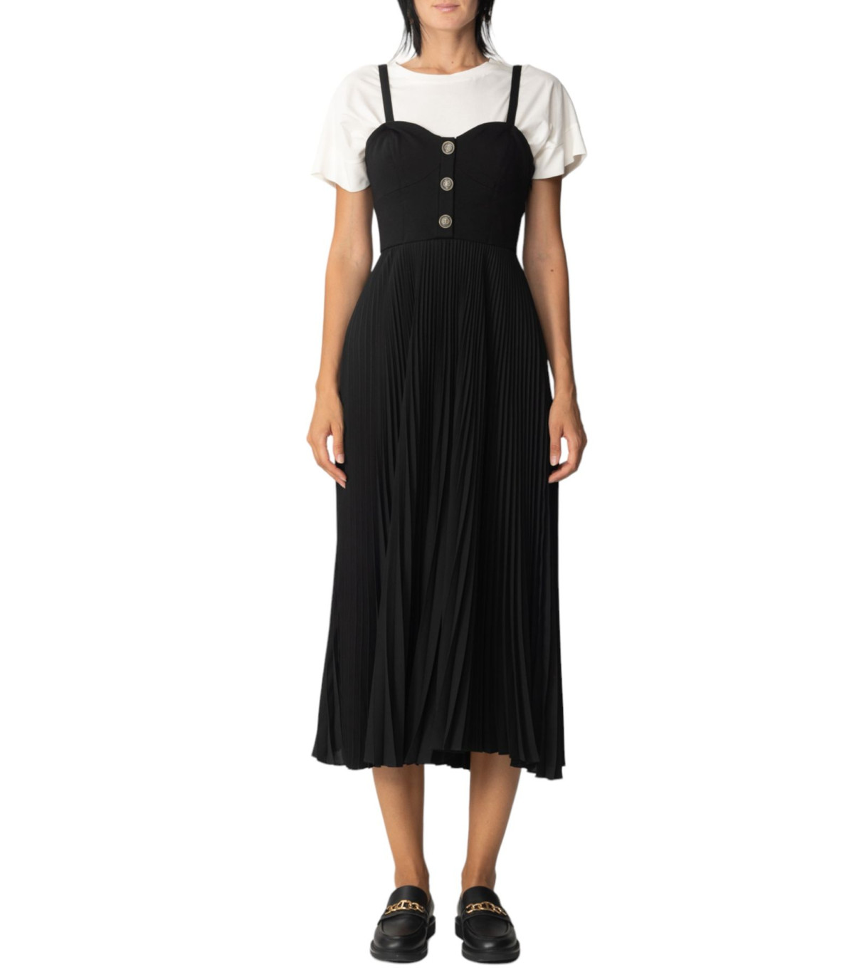 Twinset Donna Vestito Lungo Bustier Con T-Shirt
