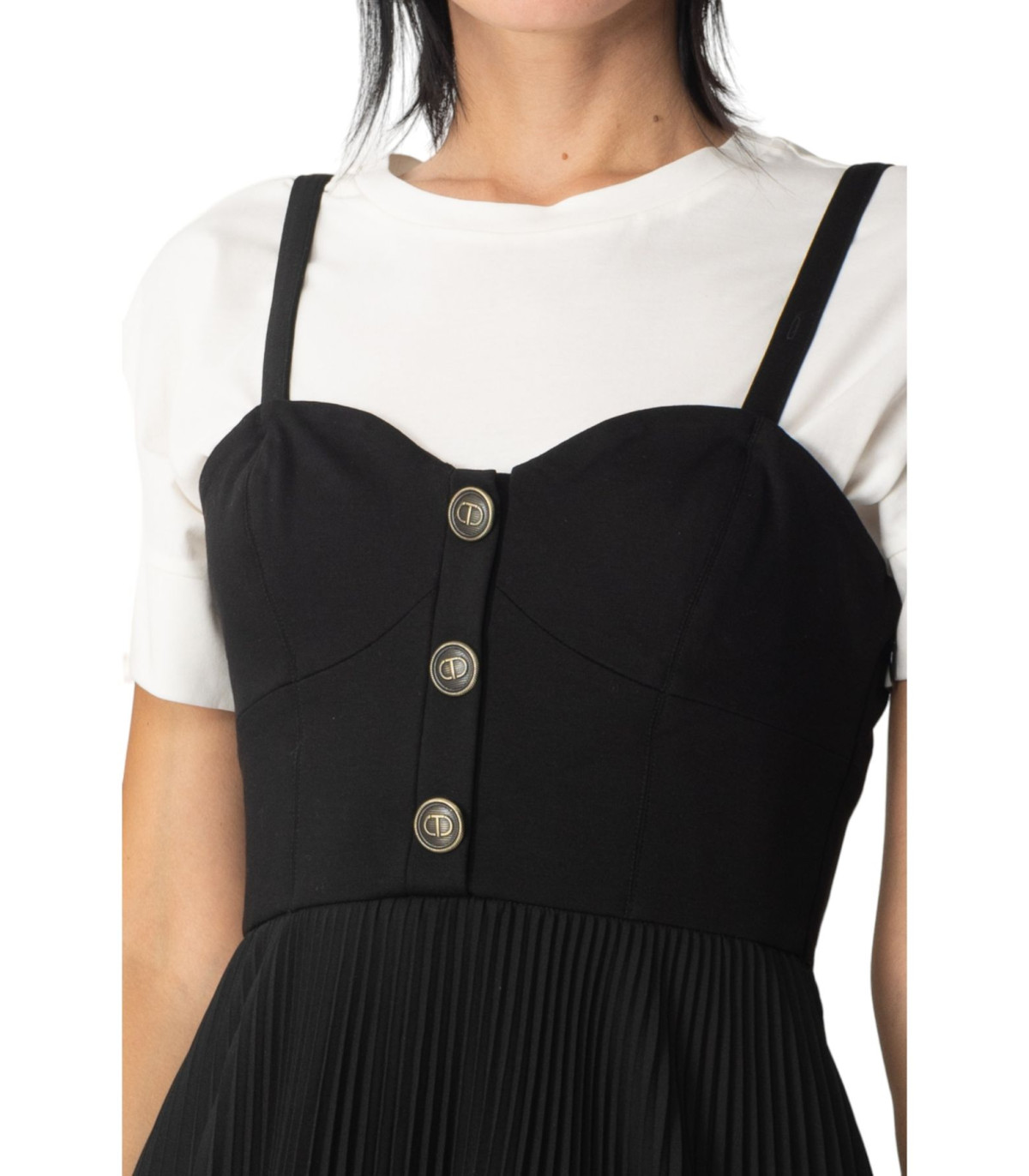 Twinset Donna Vestito Lungo Bustier Con T-Shirt