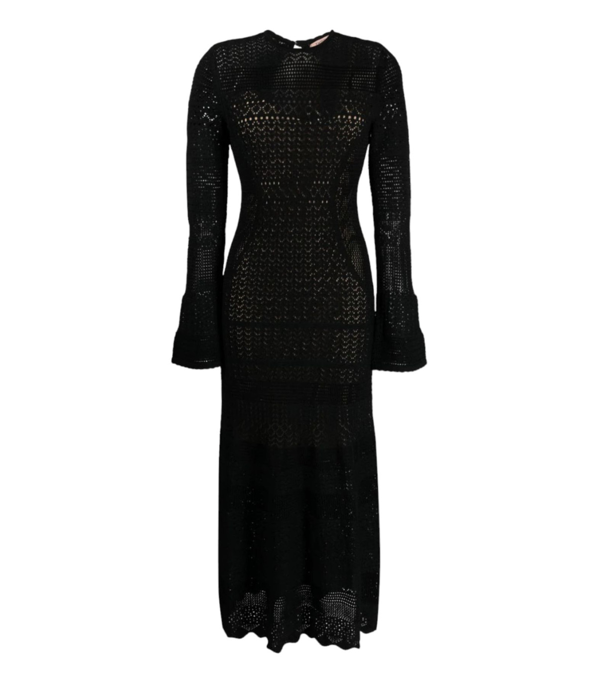 Twinset Donna Vestito Lungo In Maglia Punto Pizzo
