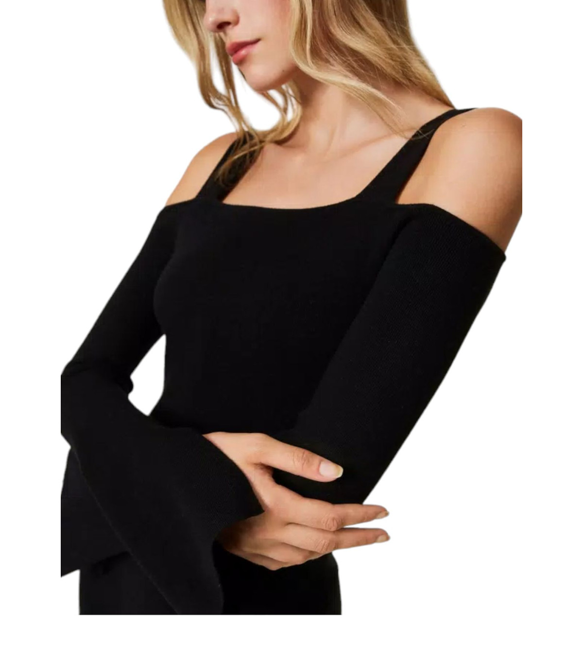 Twinset Donna Vestito Midi Dritto Lungo A Maglia