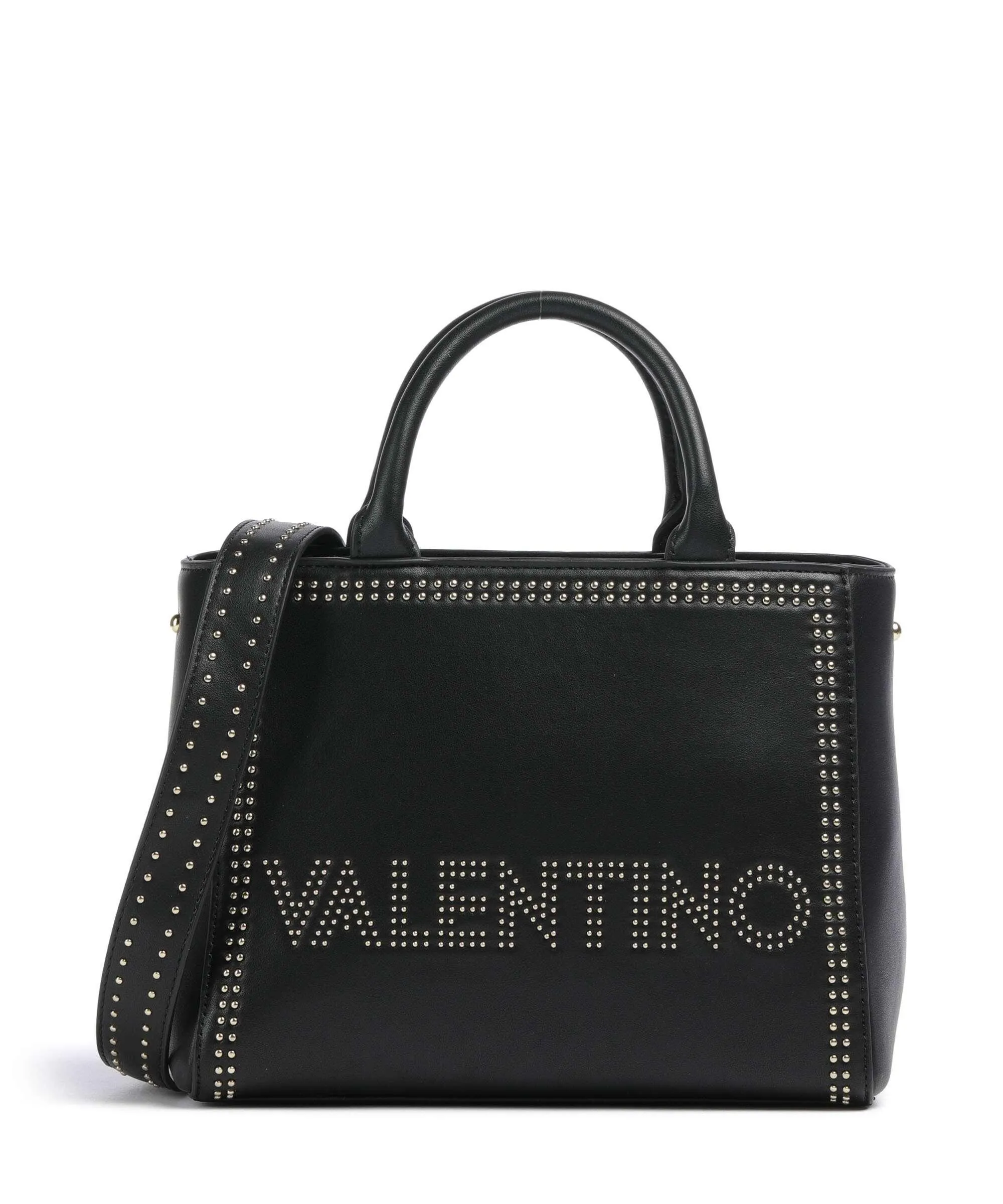  Valentino Bags Shine Re Borsa a mano pelle sintetica nero  