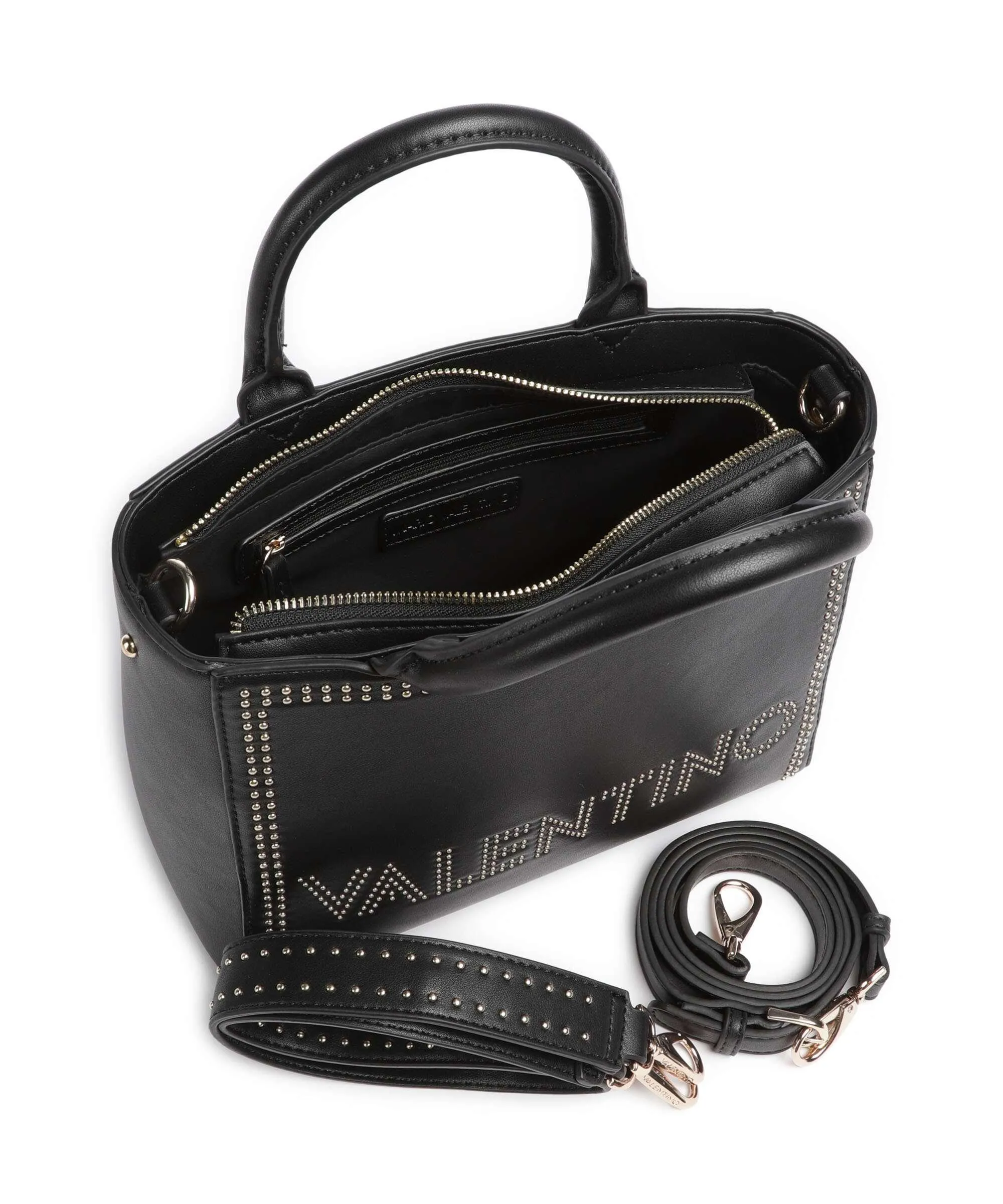  Valentino Bags Shine Re Borsa a mano pelle sintetica nero  