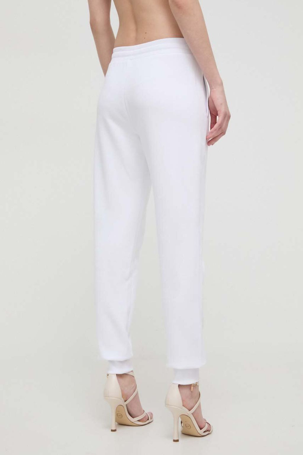 VERSACE JEANS COUTURE PANTALONE DONNA IN FELPA BIANCO LOGO OROAT02