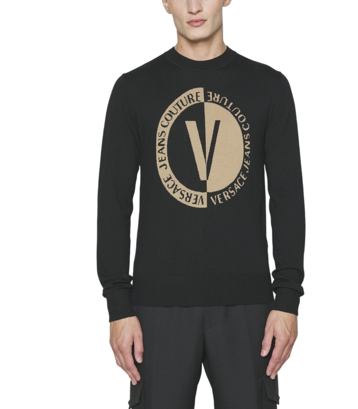 Versace Jeans Couture Uomo Maglione A Girocollo  Logo Round