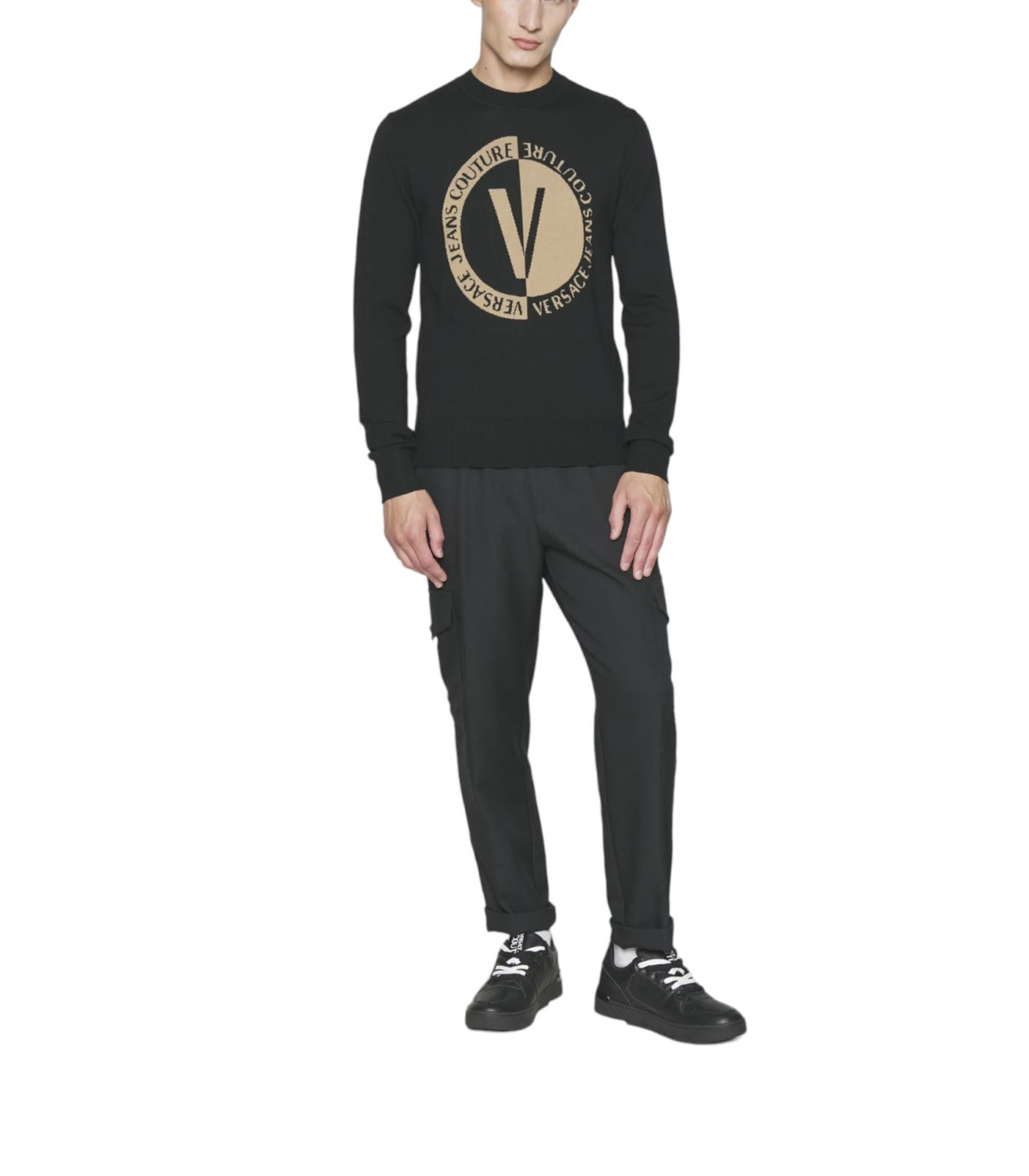 Versace Jeans Couture Uomo Maglione A Girocollo  Logo Round