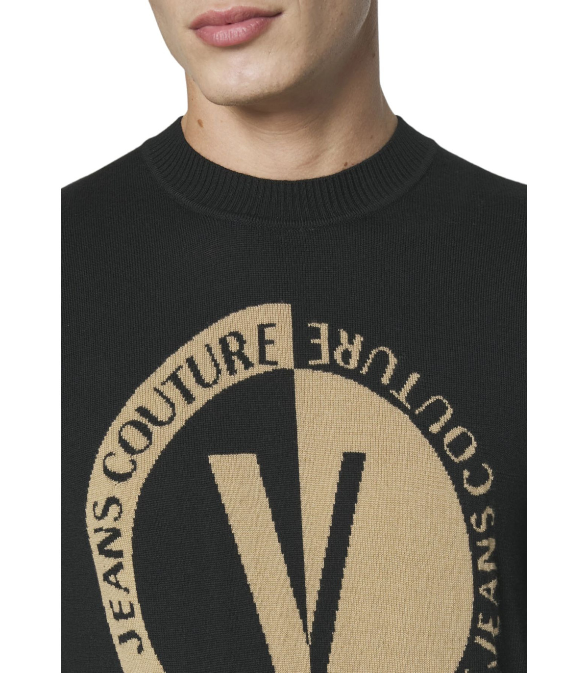 Versace Jeans Couture Uomo Maglione A Girocollo  Logo Round