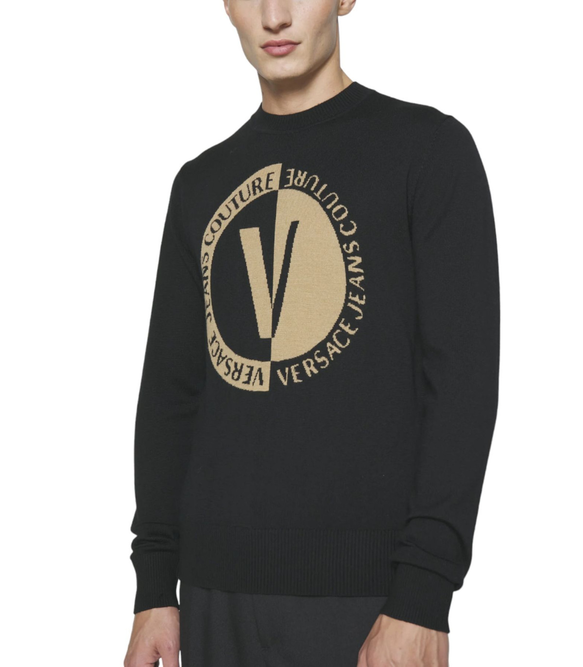 Versace Jeans Couture Uomo Maglione A Girocollo  Logo Round