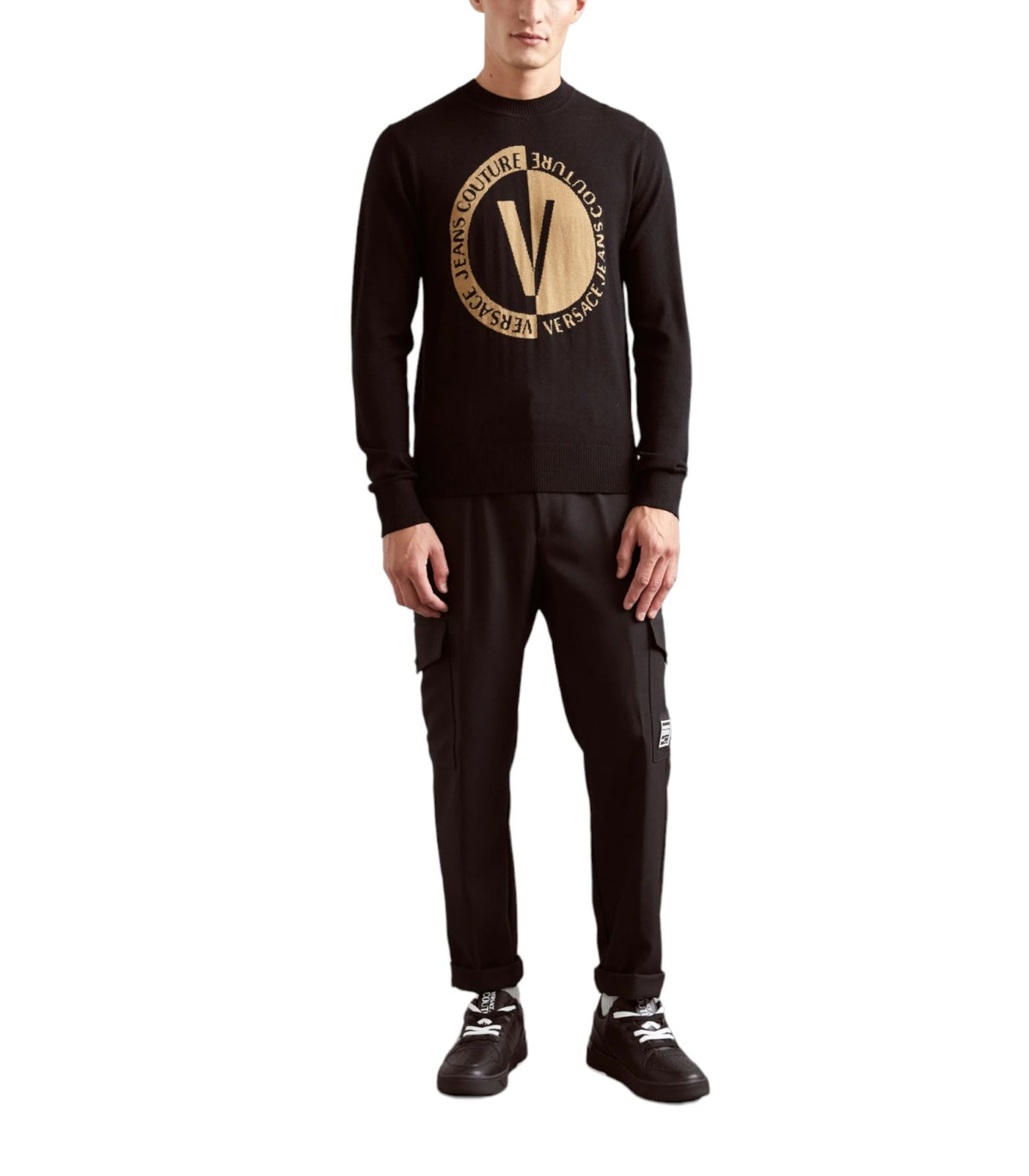 Versace Jeans Couture Uomo Maglione A Girocollo  Logo Round
