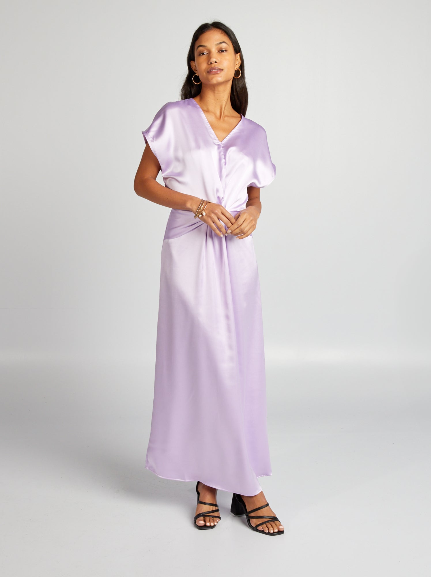 Vestito lungo satinato - VIOLA