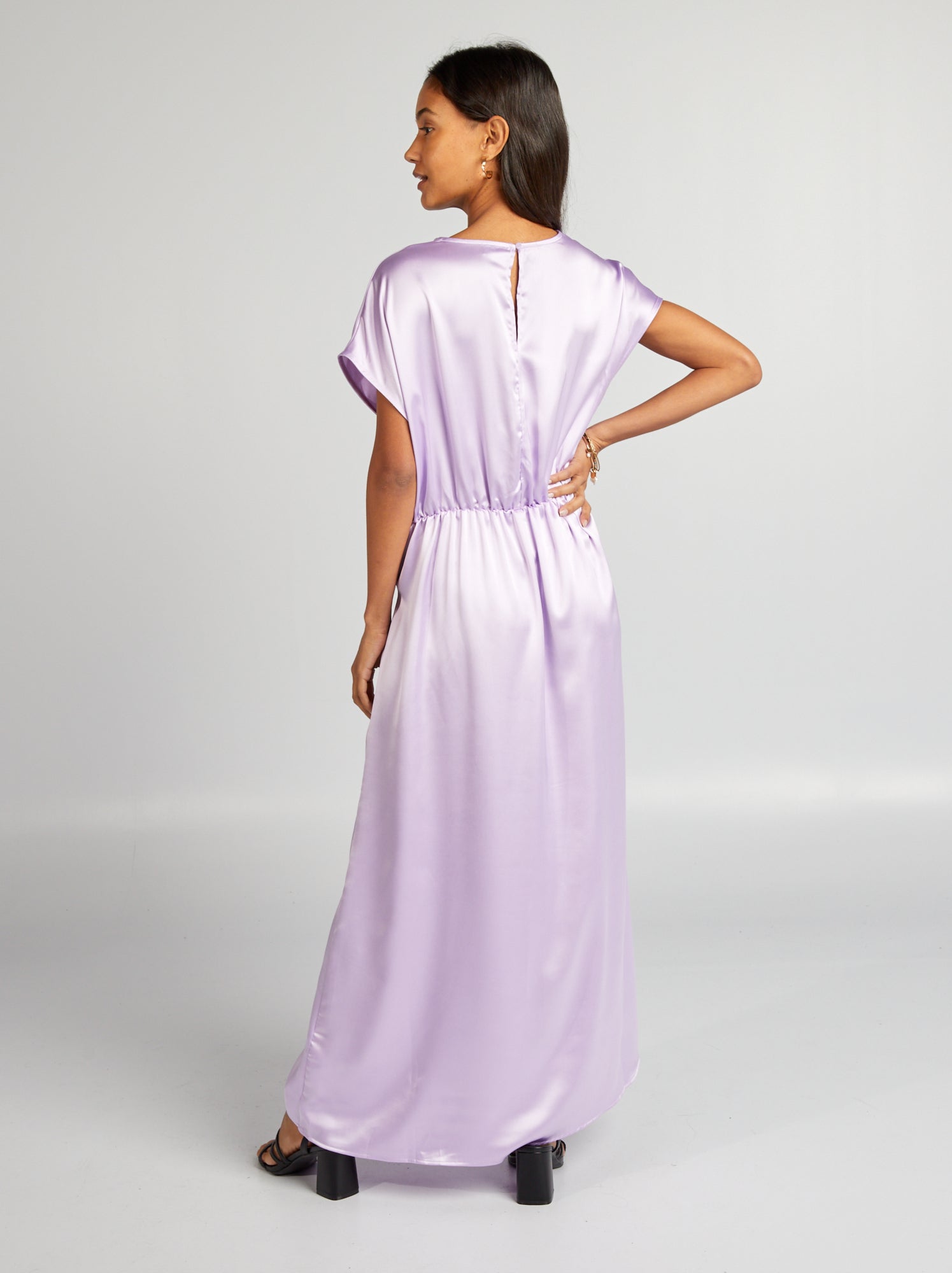 Vestito lungo satinato - VIOLA