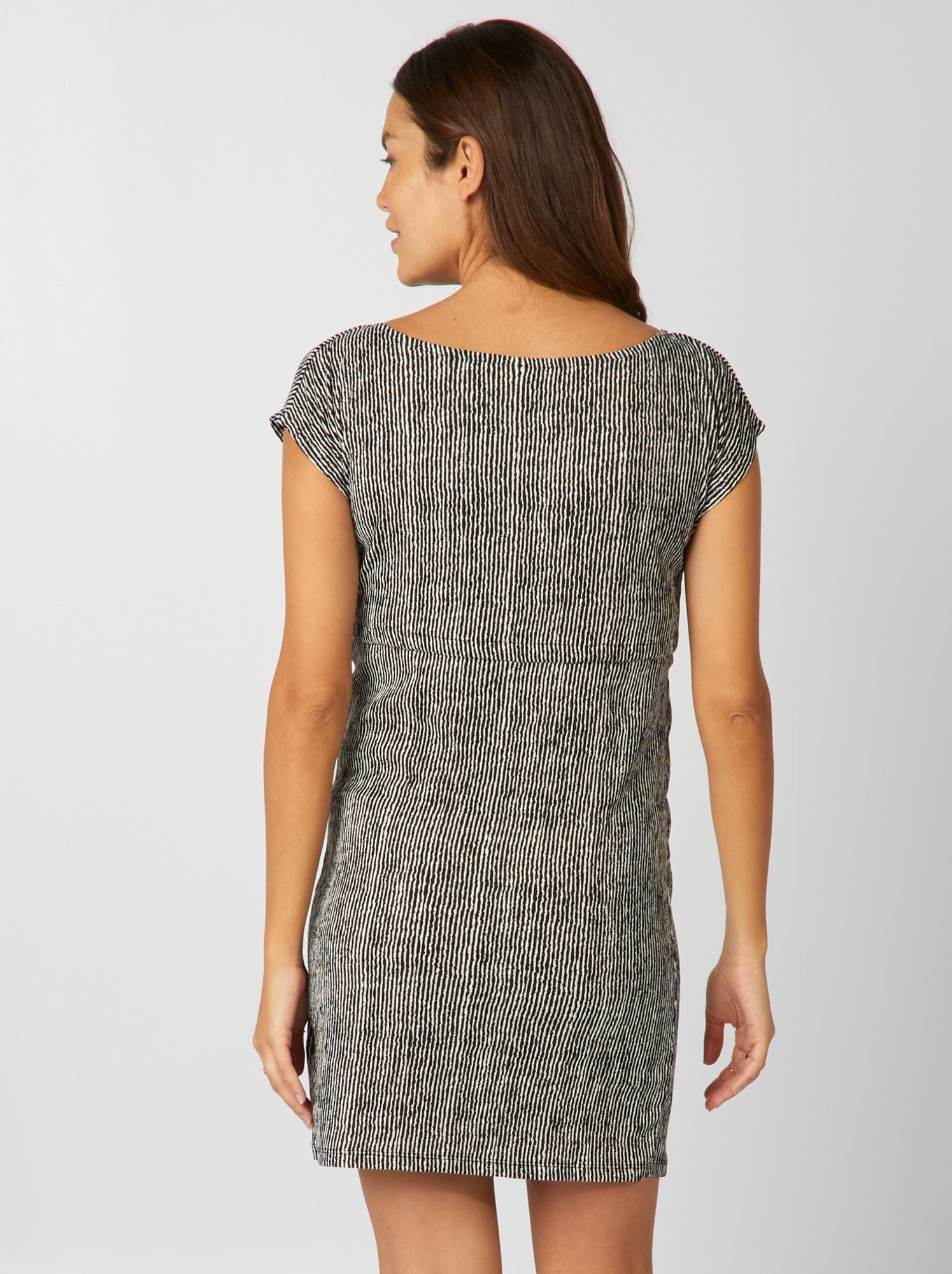 Vestito premaman scollo a V e maniche corte - NERO