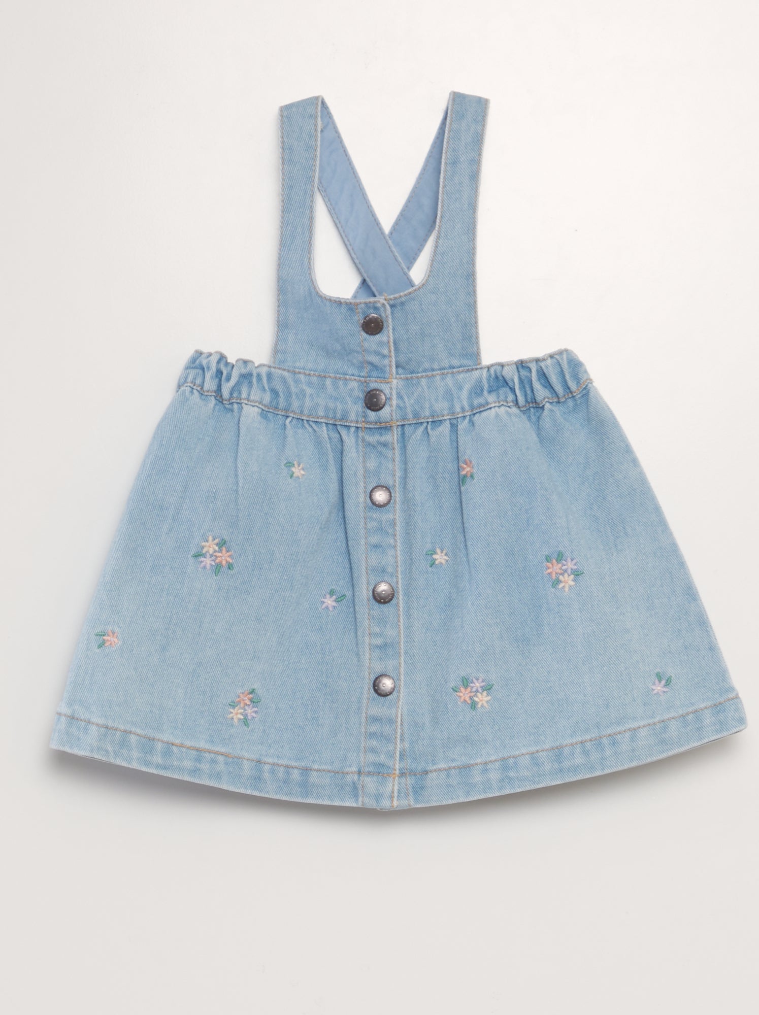 Vestito-salopette con spalline in denim - BLU