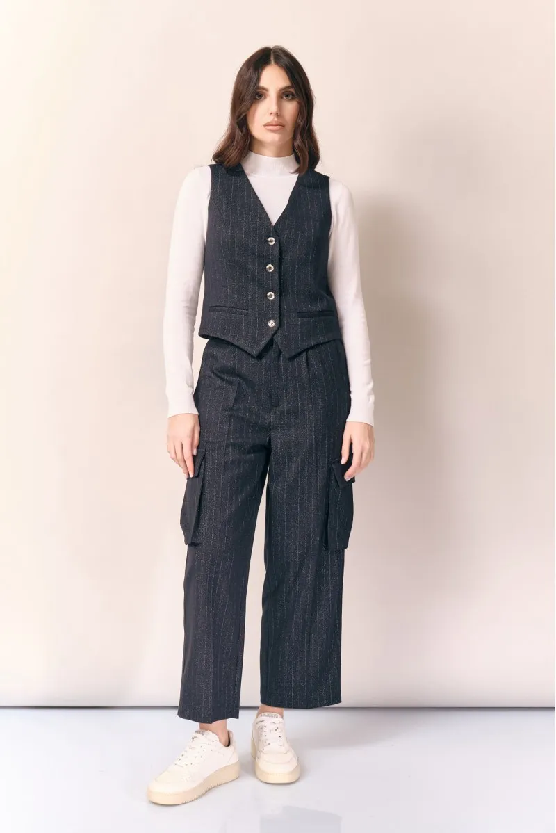 WHITE WISE GILET FANTASIA LUREX - WW19498 
