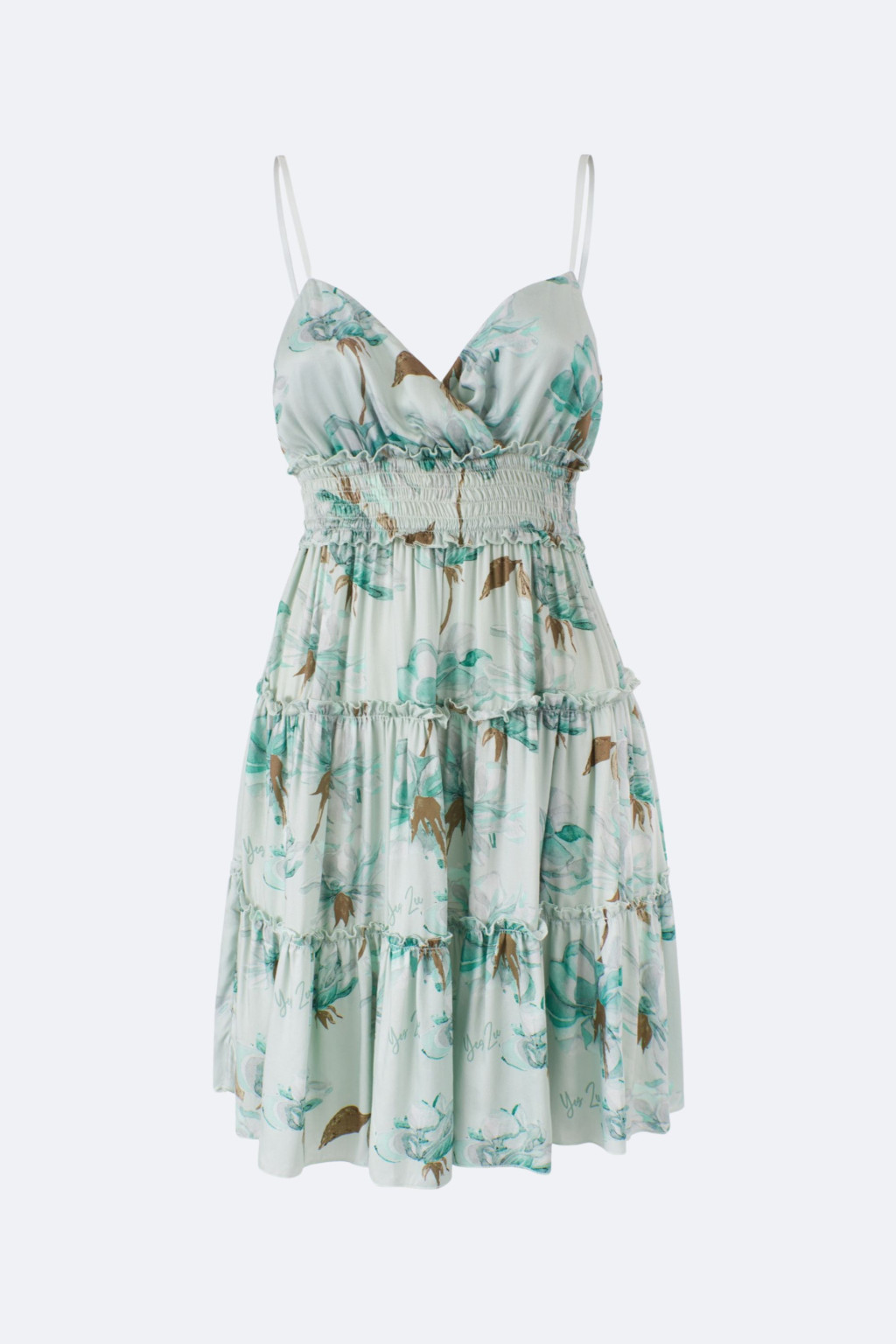 YES-ZEE ABITO DONNA CON SPALLINE VEDE ACQUA A263-CF00